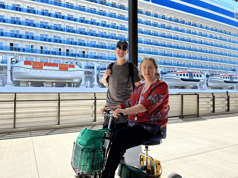 Boarding a cruise ship with a mobility scooter